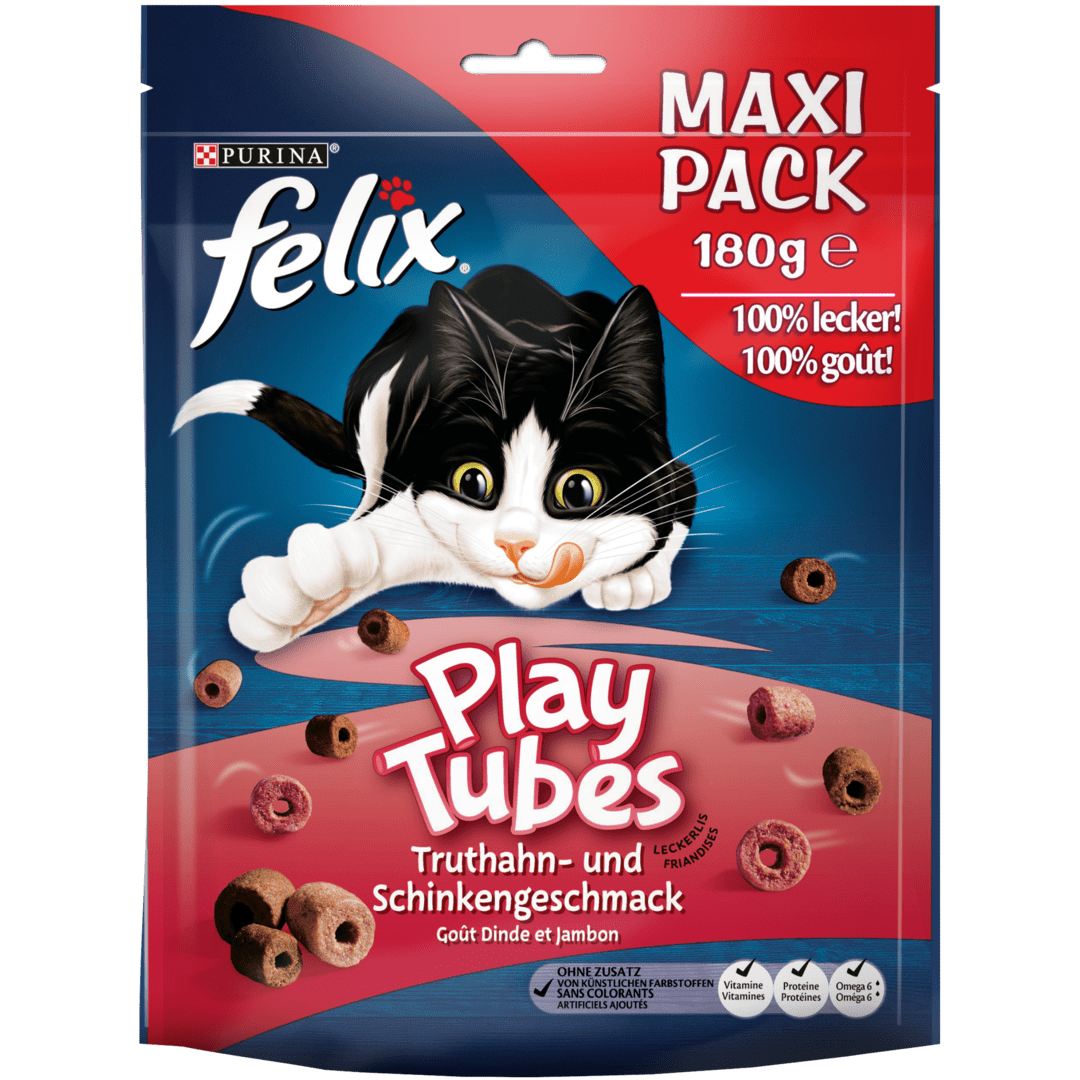 FELIX® PLAY TUBES TRUTHAHN UND SCHINKEN 180 G Purina